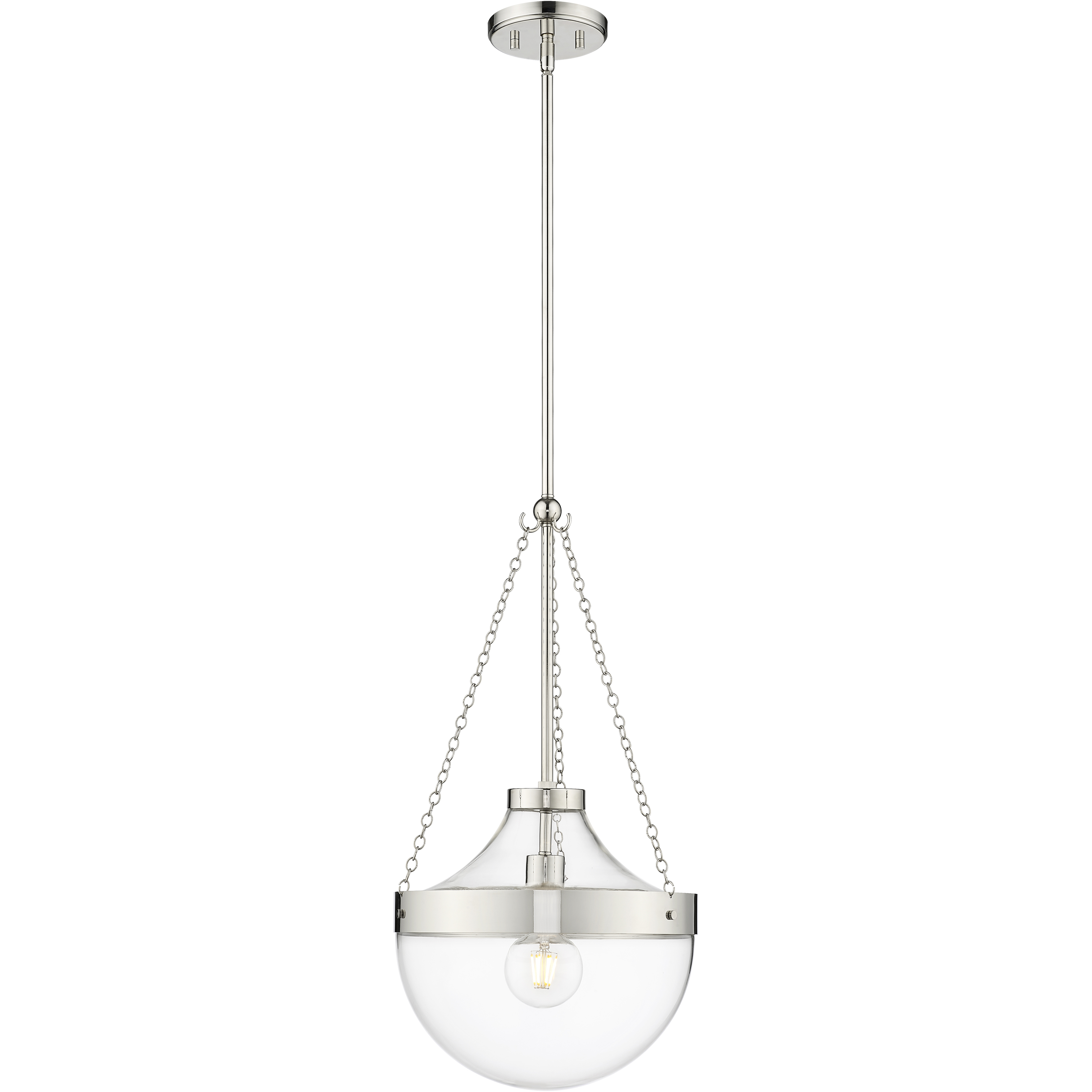 Clarra 1 Light 12 inch Polished Nickel Pendant Ceiling Light